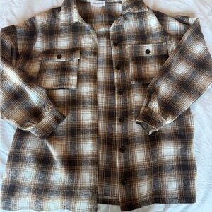 Lovers and Friends Plaid Button-Up Shirt Jacket